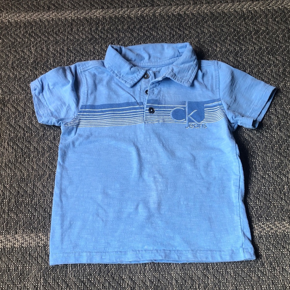 Calvin Klein Jeans Light Blue Striped Kids Polo